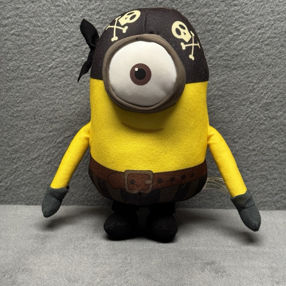 Pirate Minion Plush Despicable Me Toy Factory Stuffed Animal 1 Eyed 9" Bandana